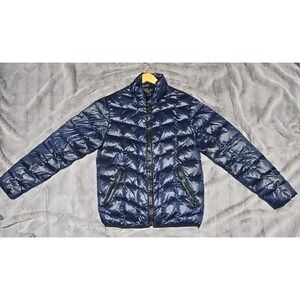 Hugo Boss Mens Real Down Puffer Jacket 38R Navy Blue